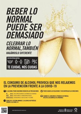 Cartel de la campaña de prevención del ISPLN sobre  el consumo de alcohol