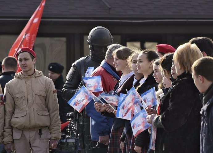 Imagen de archivo de los actos en Simferopol para conmemorar el aniversario de la anexión de Crimea por parte de Rusia