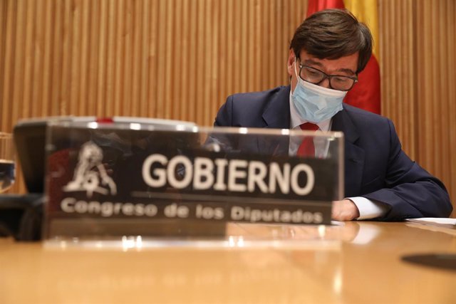 El ministre de Sanitat, Salvador Illa, en la Comissió de Sanitat i Consum del Congrés. Madrid, (Espanya), 8 d'octubre del 2020.