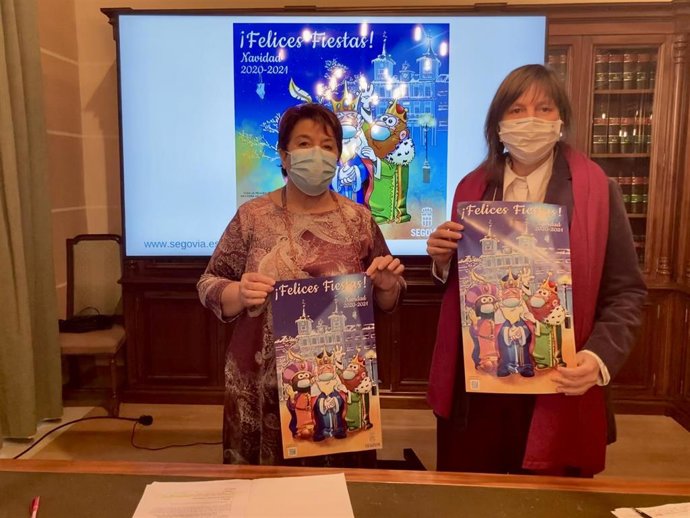 La alcaldesa de Segovia, Clara Luquero, y la concejal de Cultura, Gina Aguiar.