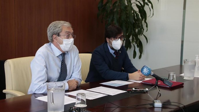 El consejero de Transformación Económica, Rogelio Velasco, este jueves durante su participación en el VI Foro de Coyuntura y Previsión Económica de Andalucía.