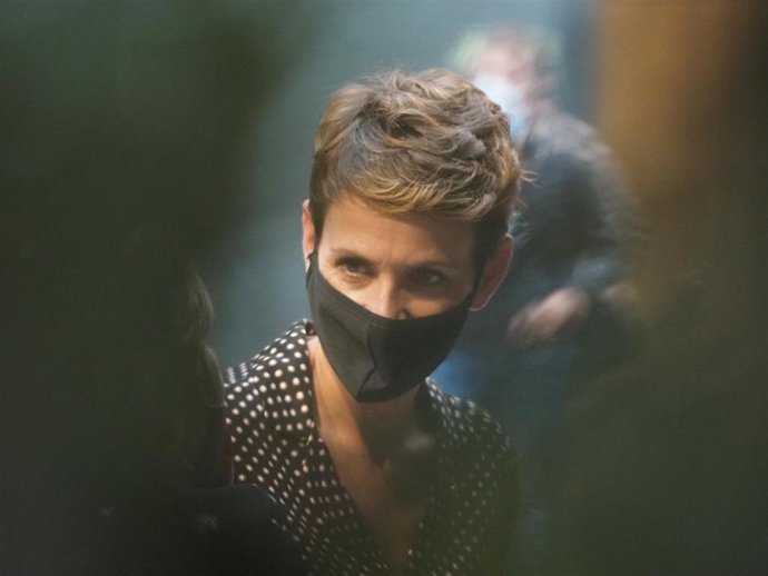 La presidenta del Gobierno de Navarra, María Chivite, en el Parlamento de Navarra.