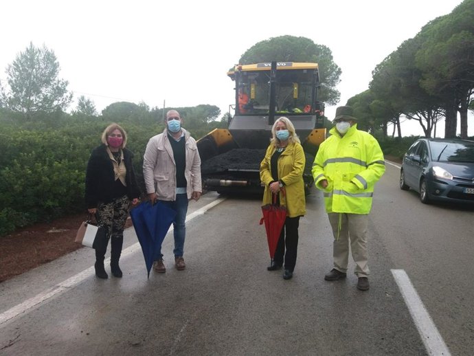 Mercedes Colombo en las obras de la A-408 en Puerto Real