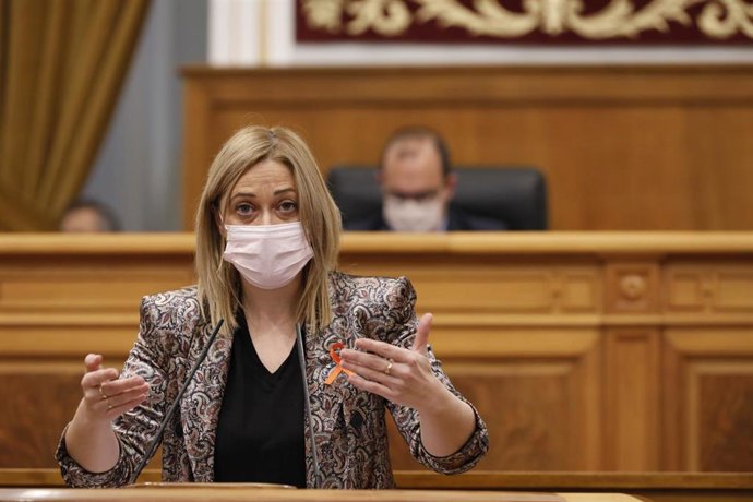 La portavoz de Cs en las Cortes, Carmen Picazo, en la sesión plenaria del jueves 10 de diciembre