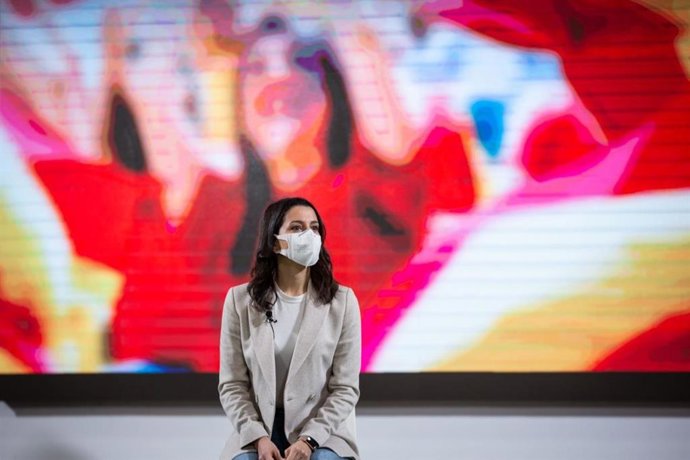 La presidenta de Ciudadanos, Inés Arrimadas, en un acto de partido sobre el deporte y la selección española.