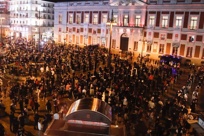 Manifestación convocada por la asociación Alerta Roja Eventos en Madrid (España)