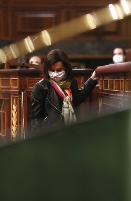 La ministra de Defensa, Margarita Robles, en el Pleno del Congreso