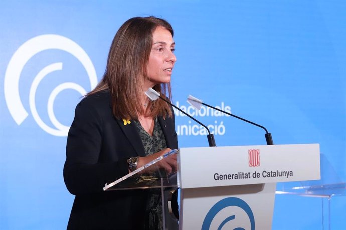 La consellera de Presidencia, Meritxell Budó, al presidir la entrega de los Premis Nacionals de Comunicació. En Barcelona, el 10 de diciembre de 2020.