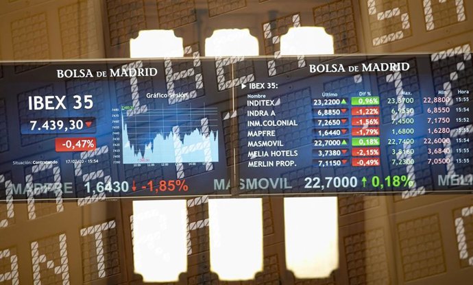 Valores de la Bolsa de Madrid (España), a 17 de julio de 2020. 