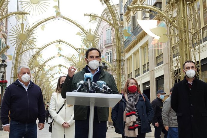 Daniel Pérez, portavoz del PSOE en el Ayuntamiento de Málaga, en rueda de prensa