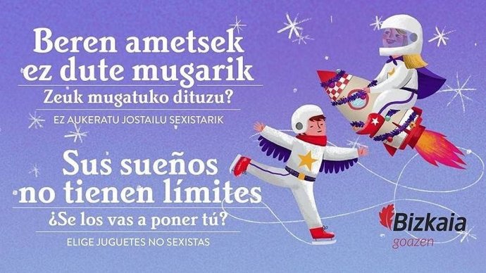 Campaña de la Diputación de Bizkaia para elegir juguetes no sexistas en Navidad