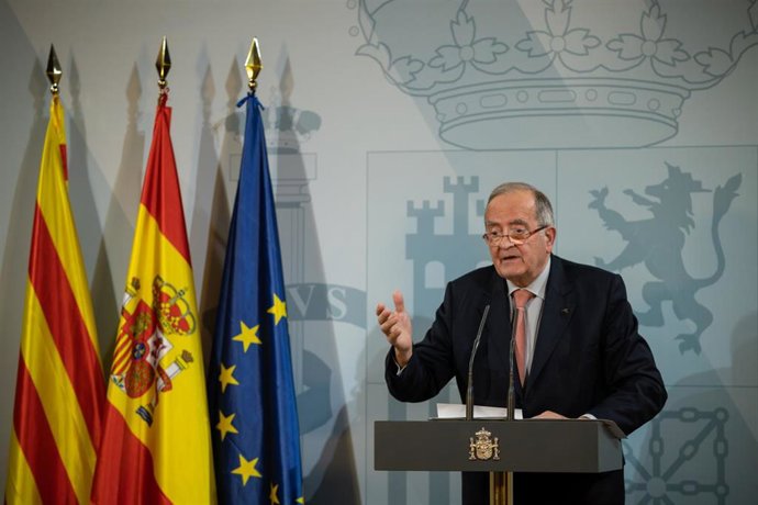 El presidente de Pimec Josep González declara tras una reunión con el Presidente del Gobierno Pedro Sánchez, foto de archivo