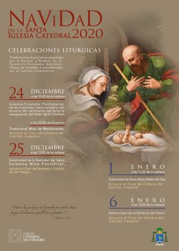 Imagen promocional del calendario litúrgico navideño previsto en la Catedral de Córdoba.