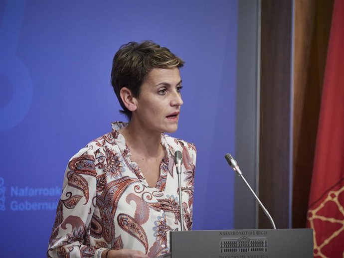 La presidenta del Gobierno de Navarra, María Chivite, en una imagen de archivo.
