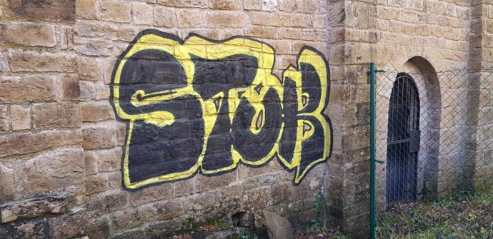 Pintada aparecida en el ábside del Monasterio de Obarra.