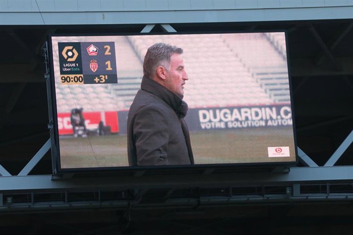Christophe Galtier, entrenad del LOSC, en un partido ante el Mónaco de la Ligue 1