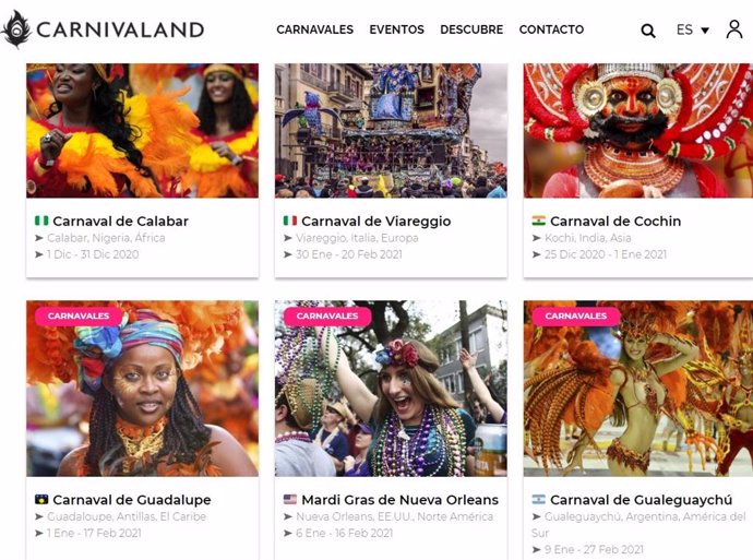 Web del portal Carnivaland