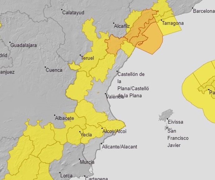 Avisos meteorológicos por vientos este sábado, 12 de diciembre, en la Comunitat Valenciana