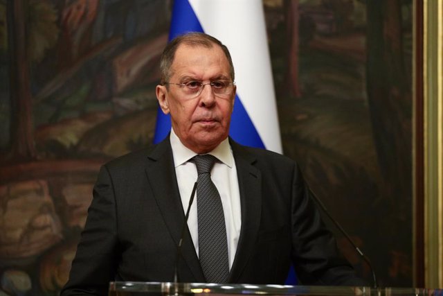 Sergei Lavrov en una comparecencia en Moscú