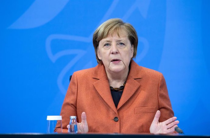 13 December 2020, Berlin: German Chancellor Angela Merkel speaks durting a press conference at the Federal Chancellery following consultations with the heads of government of the federal states. Photo: Bernd von Jutrczenka/dpa-Pool/dpa