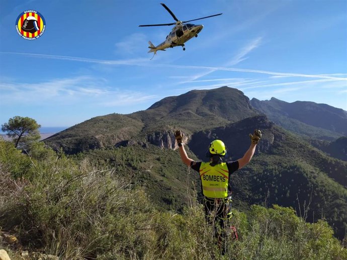 Rescate del escalador en Alzira