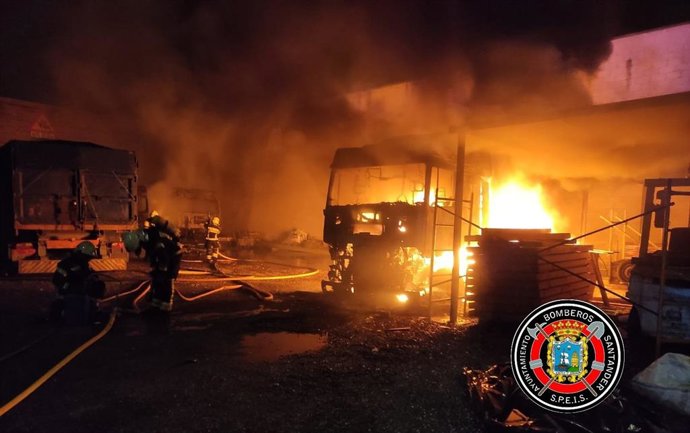 Incendio de los camiones