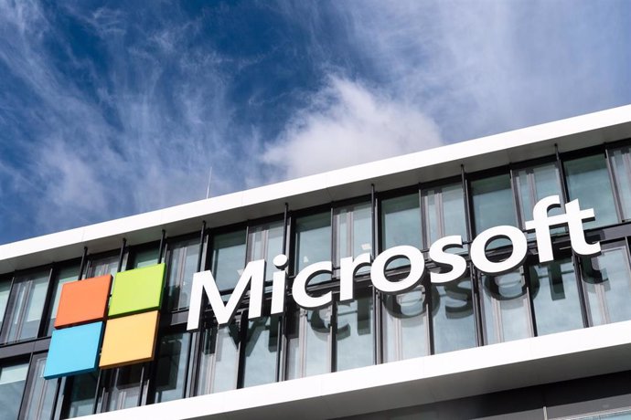 Logo de Microsoft en la sede de Alemania  