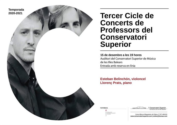 Cartel del segundo concierto del Ciclo de Conciertos de profesores del Csmib.