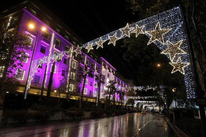 Decoración de Navidad en Atenas
