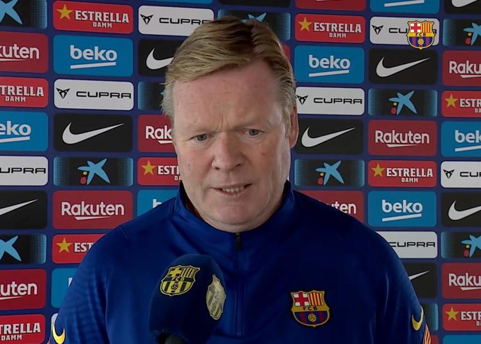 El entrenador del FC Barcelona, Ronald Koeman, atiende a Bara TV para valorar el sorteo de los octavos de final de la 'Champions' 2020/21
