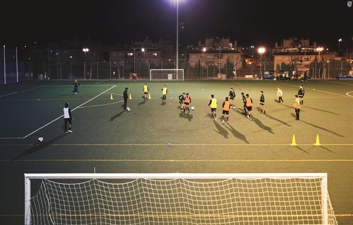 Imagen de archivo de un entrenamiento de un partido de fútbol.