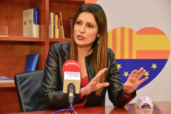 La portavoz de Ciudadanos en el Parlament de Catalunya, Lorena Roldán, durante una entrevista para Europa Press, en Barcelona, Catalunya (España), a 3 de diciembre de 2020.