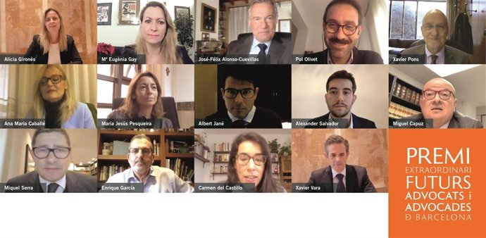 Acto telemático de proclamación de los ganadores del I Premio extraordinario futuros abogados y abogadas. El 14 de diciembre de 2020.