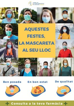 Cartell de la campanya 'La mascareta al seu lloc'.