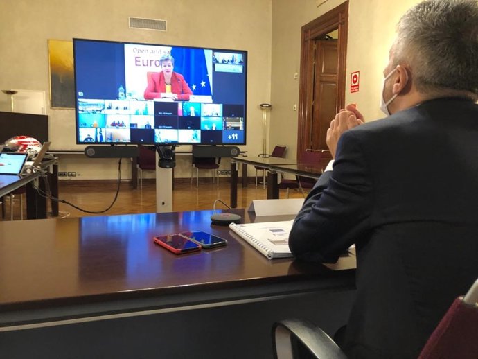 Reunión del Consejo de Ministros de Justicia y Asuntos de Interior de la Unión Europea (JAI) con la participación de Fernando Grande-Marlaska por viodeconferencia