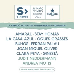 Cartel con el primer avance del Festival Strenes de Girona