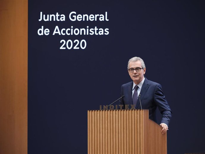 Pablo Isla, presidente de Inditex, en la junta general de accionistas