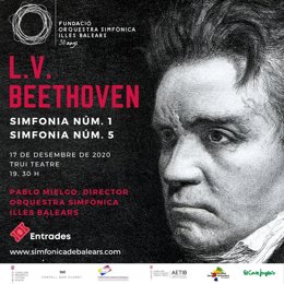 Cartel de las actuaciones de la Orquesta Sinfónica de Baleares en Palma y Manacor.