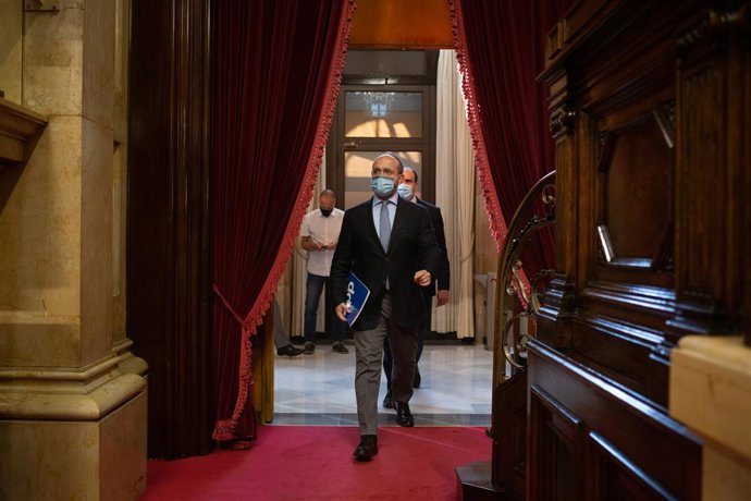 El líder del PP catal, Alejandro Fernández, al Parlament. Barcelona, Catalunya (Espanya), 16 de setembre del 2020.