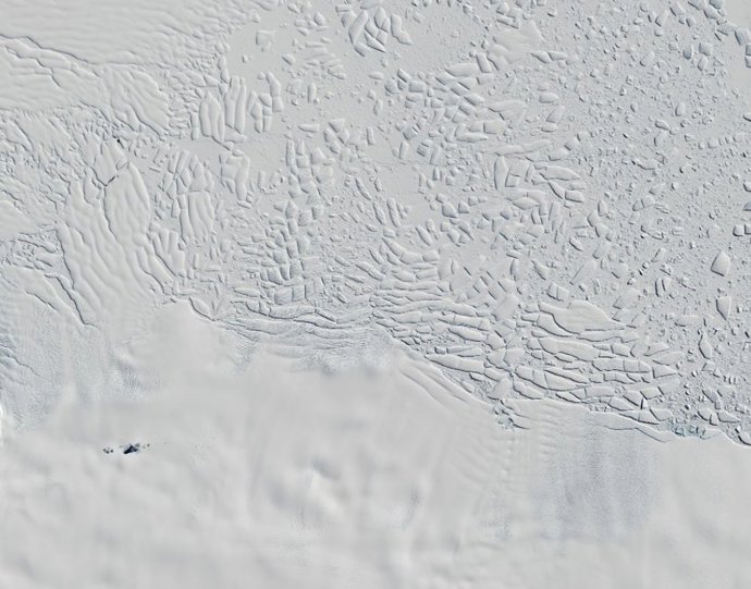 Glaciar Thwaites visto desde la órbita por el satélite Cryosat