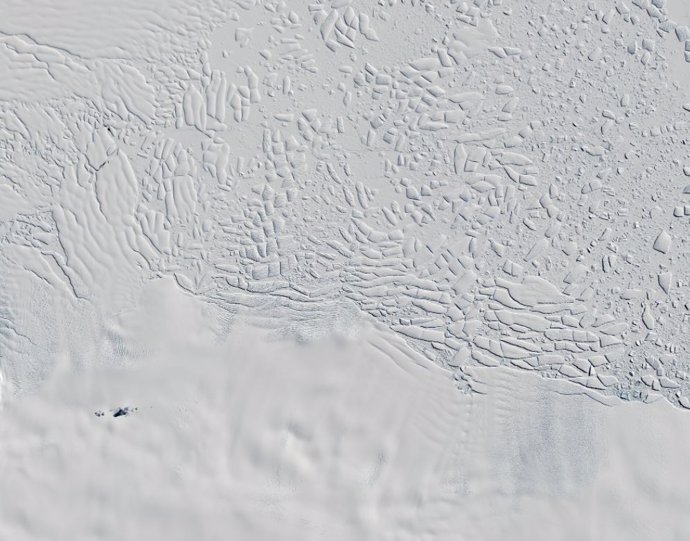 Glaciar Thwaites visto desde la órbita por el satélite Cryosat