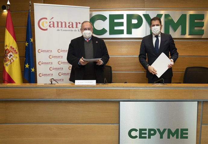 El presidente de la Cámara de Comercio de España, José Luis Bonet, y el de Cepyme, Gerardo Cuerva