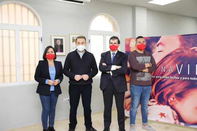 Laly Ramírez, Pedro Cabello, Salvador Ruiz y Hassan el Makjour, en la presentación de la campaña de Cáritas.