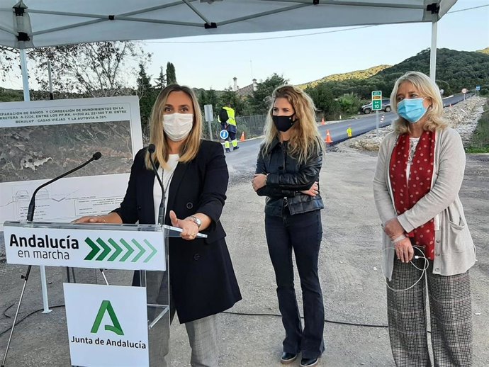 Marifrán Carazo visita las obras de la A-2226