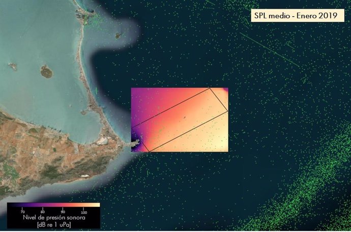 Imagen del mapa de ruido submarino