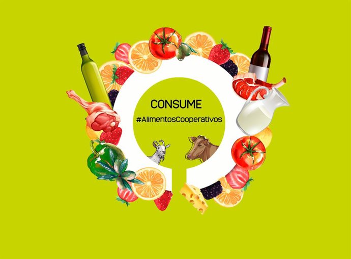 Gráfico con la campaña de Cooperativas Agro-alimentarias 'Consume#Alimentos Cooperativos'.