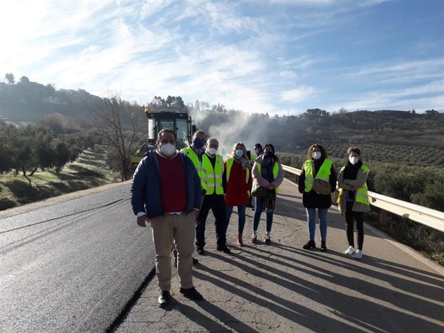 Visita a las obras en la A-6203.