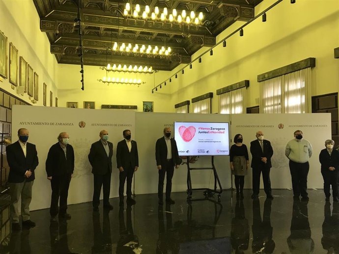 Presentación del acto en el que la campaña "Vamos Zaragoza" se transforma en "Juntos por Navidad" para ayudar a personar sin hogar