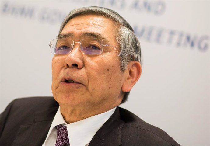 FILED - 18 March 2017, Baden-Wuerttemberg, Baden-Baden: Haruhiko Kuroda, governor of the Bank of Japan, speaks to jopurnalists during a meeting of the G20 Finance Ministers. Kuroda said Monday that BOJ will work to ensure the stability of financial mark