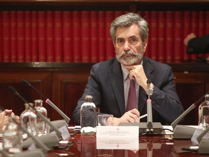 El presidente del Consejo General del Poder Judicial, Carlos Lesmes, preside la reunión de coordinación del plan especial sobre juzgados especializados en cláusulas suelo en la sede del CGPJ, en Madrid (España), a 7 de noviembre de 2019.